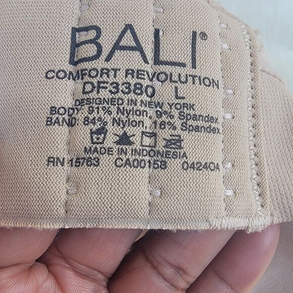 Bali Comfort Revolution Bra Sz L DF3380 Cool Comfort Seamless Nude Adjustable - Picture 3 of 3